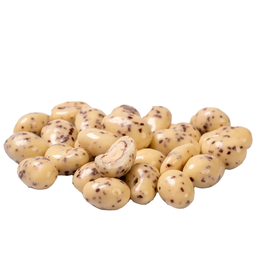 Amandes au chocolat blanc straciatella