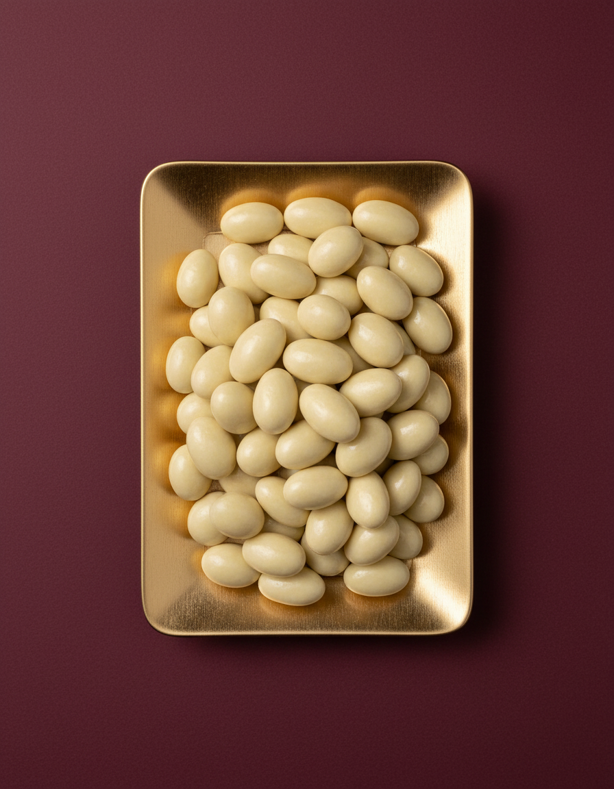 Amandes enrobées de chocolat blanc et yaourt