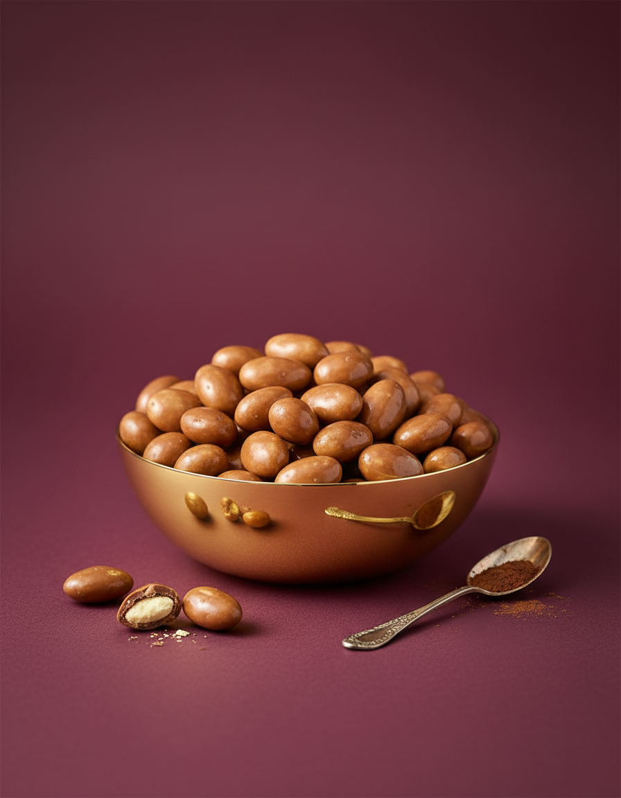 Amandes enrobées de chocolat au lait goût tiramisu