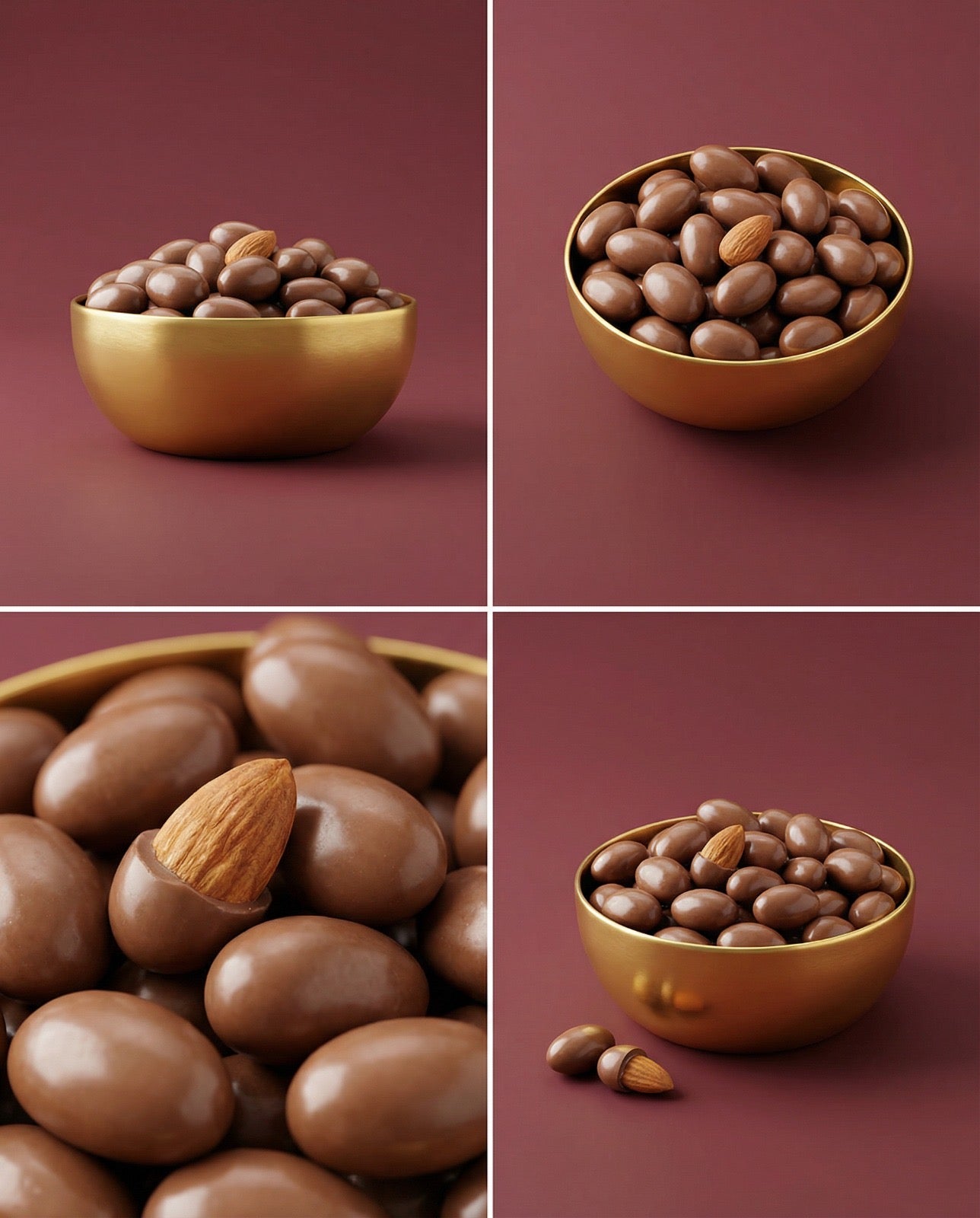 Amandes enrobées de chocolat au lait