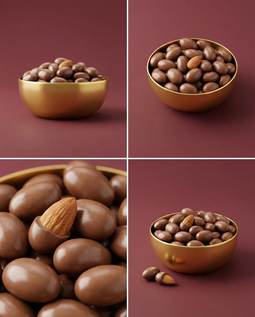 Amandes enrobées de chocolat au lait