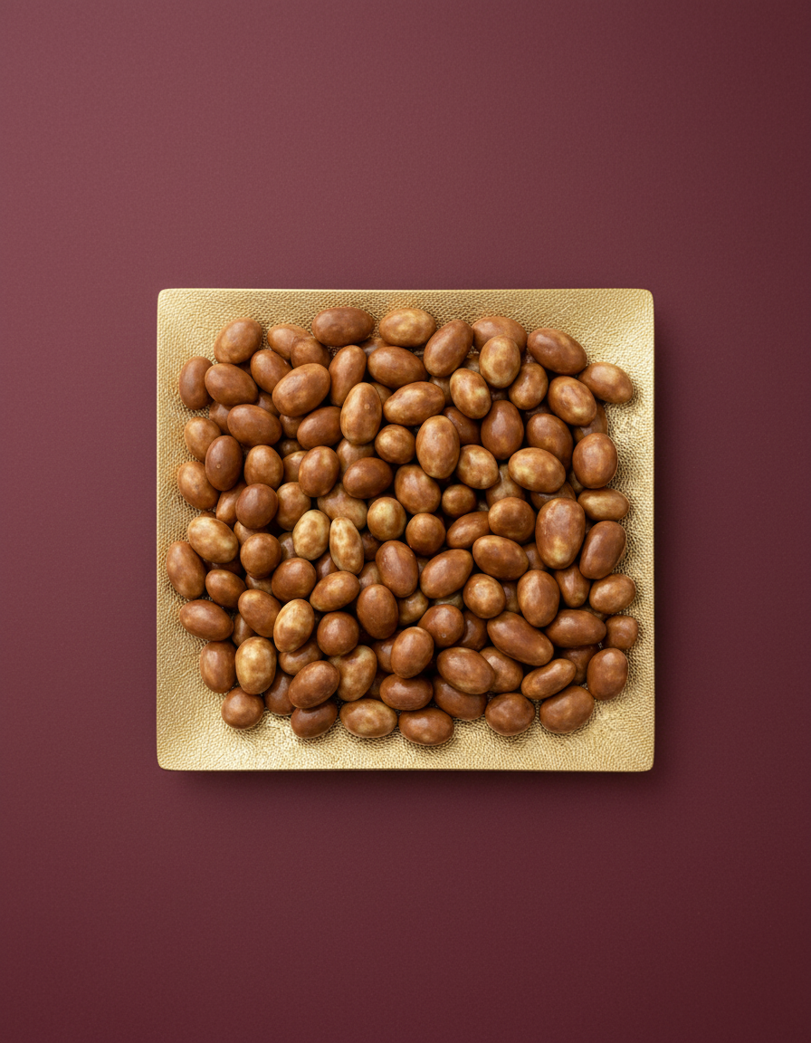 Amandes enrobées de chocolat au lait goût tiramisu