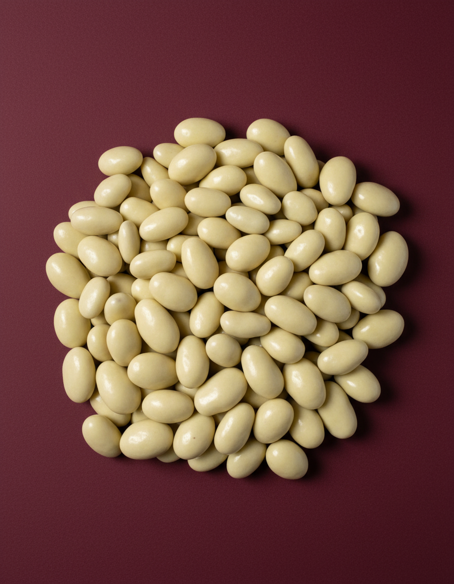 Amandes enrobées de chocolat blanc et yaourt