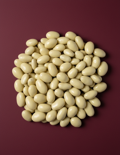 Amandes enrobées de chocolat blanc et yaourt