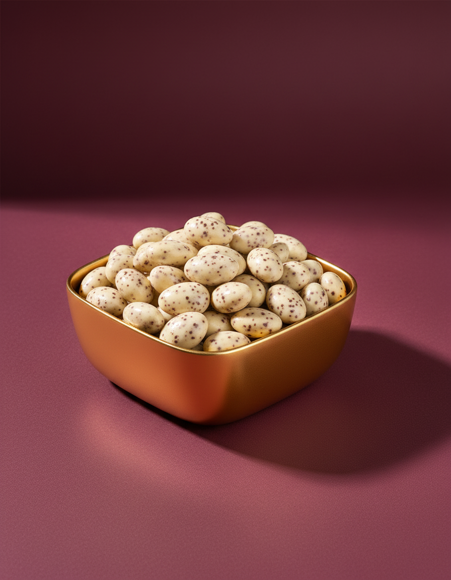 Amandes enrobées de chocolat blanc straciatella