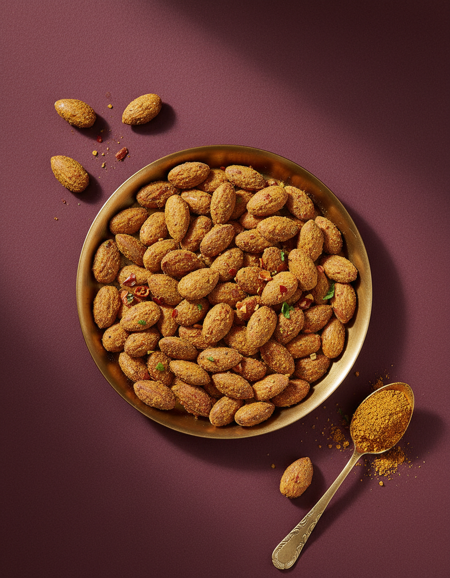 Amandes au curry gingembre et orange