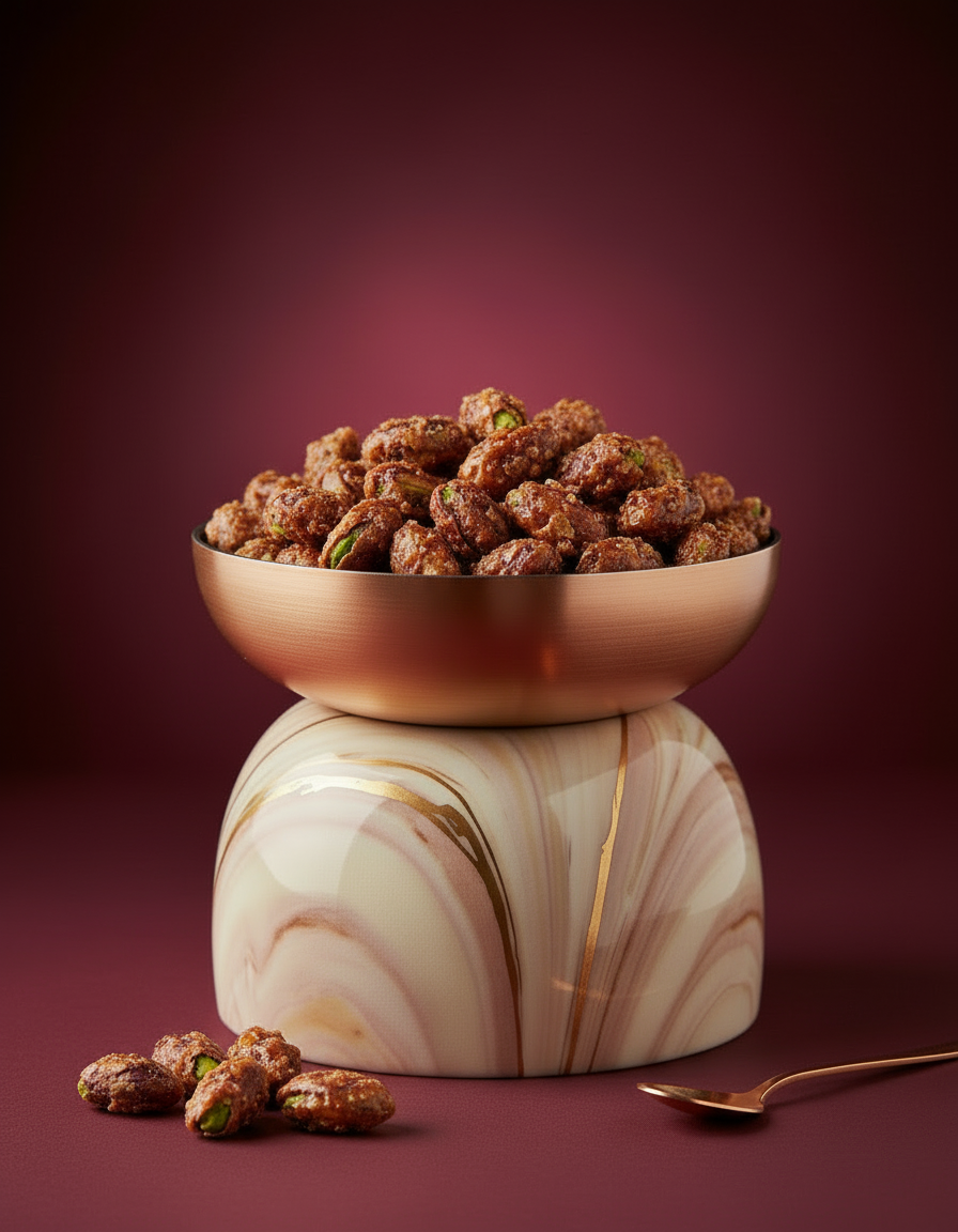 Pistaches bio grillées au caramel salé