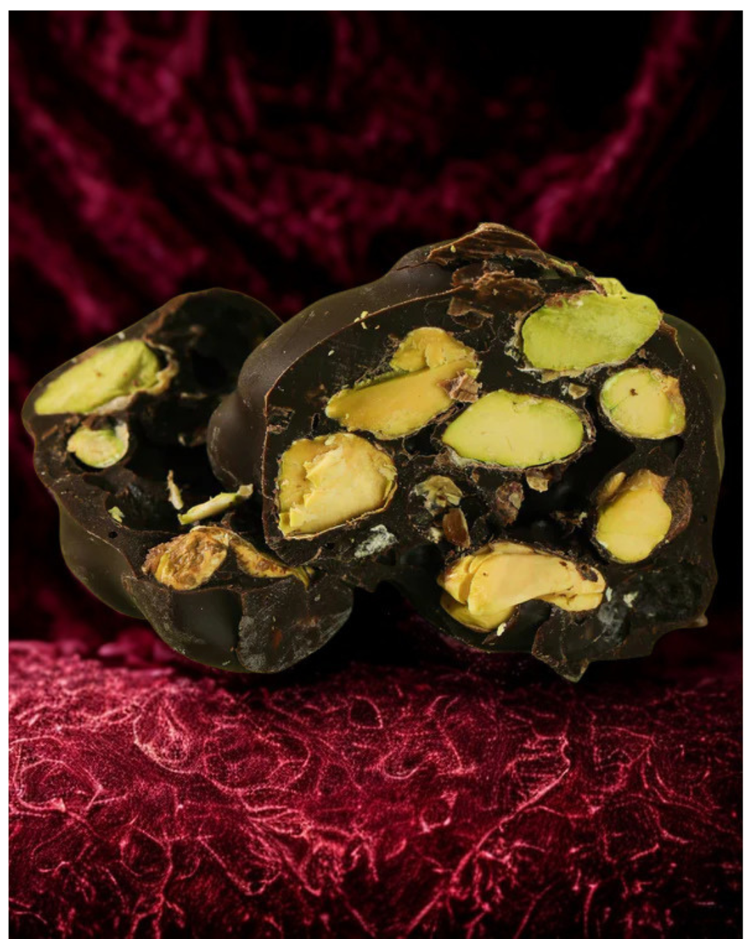 Rochers de pistaches au chocolat noir et fleur de sel