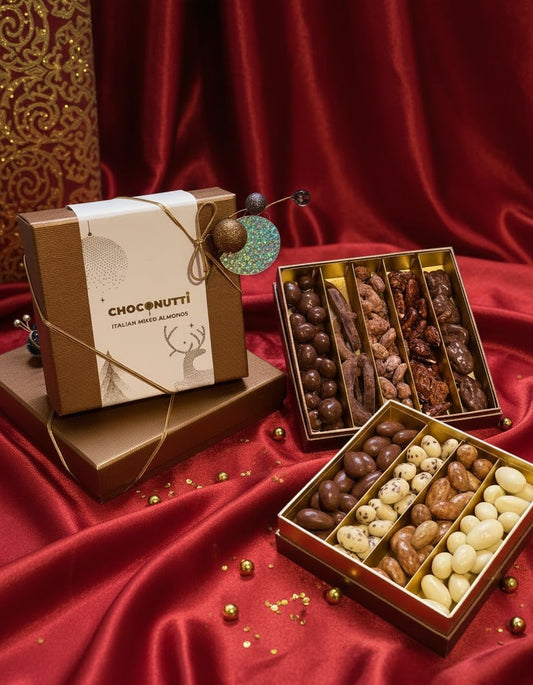 Gourmet chocolate covered nuts box