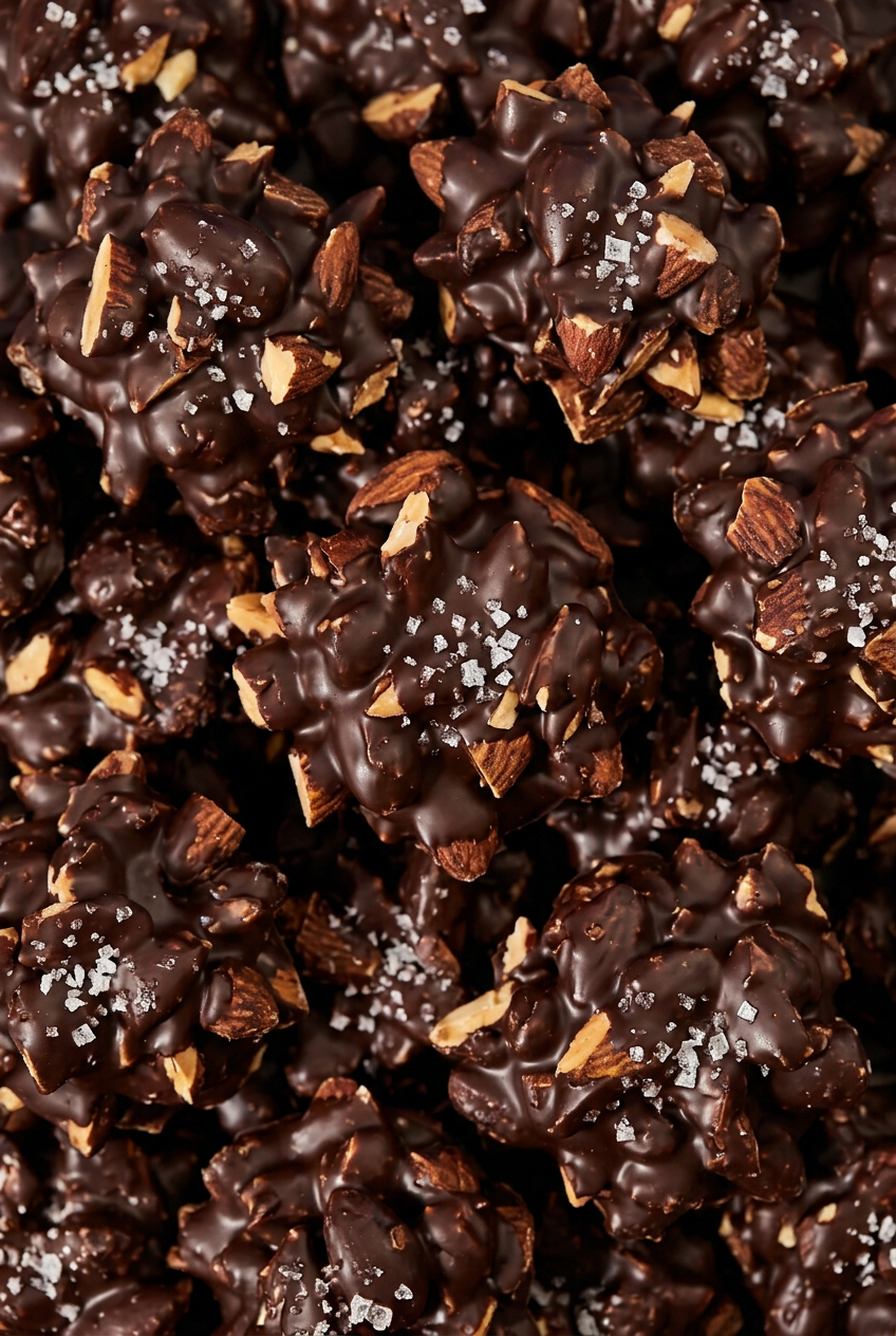 Rochers d'amandes au chocolat noir et fleur de sel
