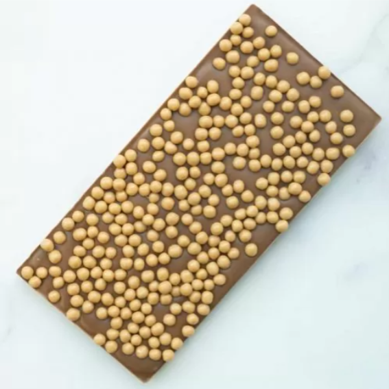 Barre de chocolat au lait et caramel crispy et fleur de sel 110g
